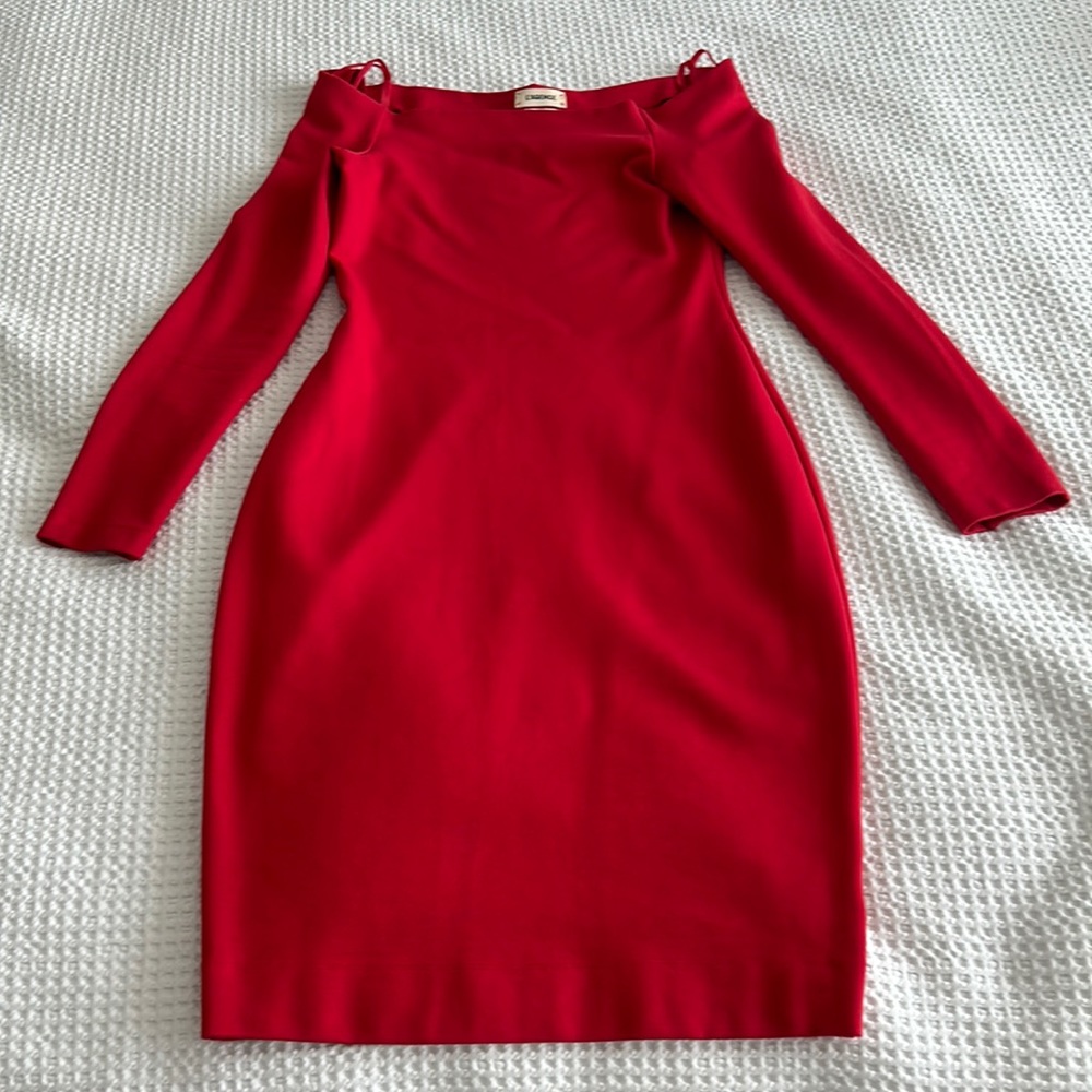 L’Agence midi off the shoulder dress